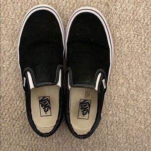 Black & white slip on vans